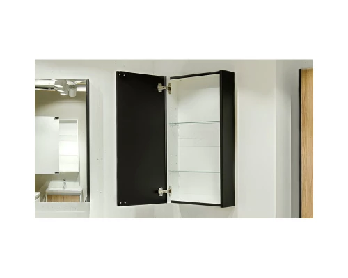 Зеркальный шкаф 40x80 см черный матовый Velvex Klaufs zsKLA.40-217