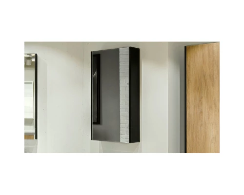 Зеркальный шкаф 40x80 см черный матовый Velvex Klaufs zsKLA.40-217