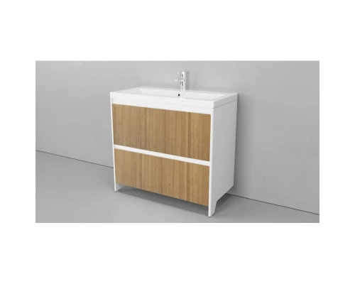 Тумба белый матовый/шатанэ 88,3 см Velvex Klaufs tnKLA.90.2Y.NEW-617.216