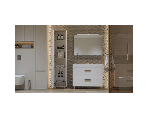 Пенал напольный белый матовый L/R Velvex Orlando pnORL.190-211