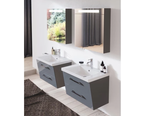 Зеркальный шкаф 65x75 см пыльно-голубой глянец Verona Susan SU601RG52