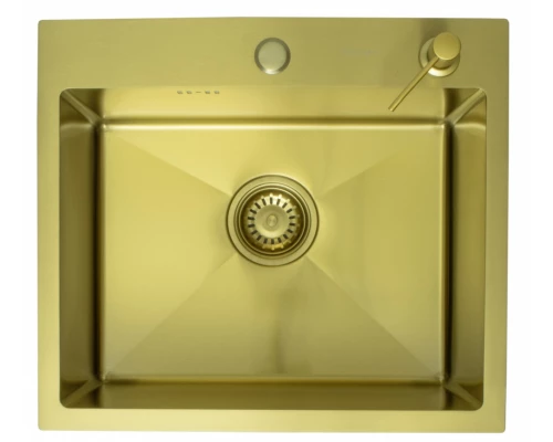 Мойка НЕРЖ  58х48  (МАТ. ЗОЛОТО) с дозатором HANSEN  (1шт)