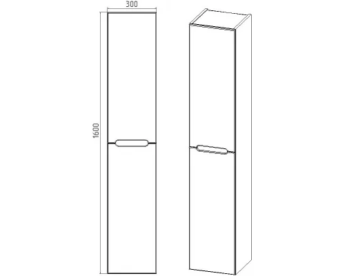 Пенал подвесной дуб винтаж L/R Viant Марсель VMAR300V-PEN