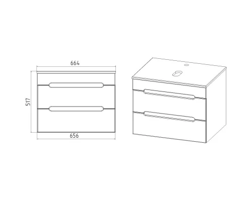 Тумба дуб винтаж 66,4 см Viant Марсель VMAR66NV-T2YP