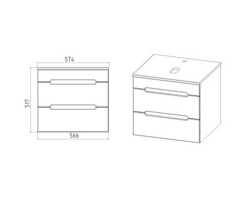 Тумба дуб винтаж 57,4 см Viant Марсель VMAR57NV-T2YP
