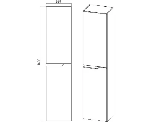 Пенал подвесной дуб винтаж L Viant Куба VKUB300V-PENL