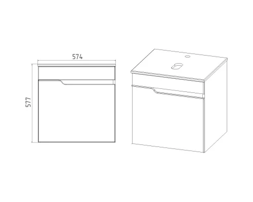 Тумба дуб винтаж 57,4 см Viant Куба VKUB57NV-T1STP