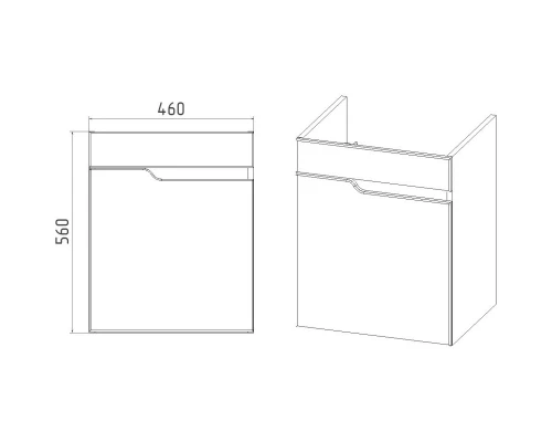 Тумба дуб винтаж 46 см Viant Куба VKUB50COV-T1STP
