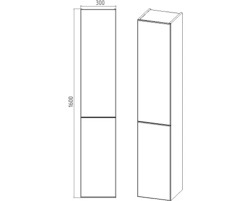 Пенал подвесной графит L Viant София VSOF300G-PENL