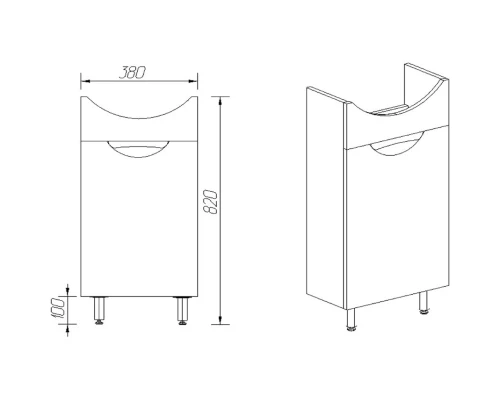 Тумба белый 38 см Viant Барселона VBAR40AZ-T1ST