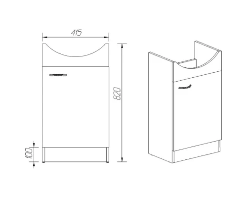 Тумба белый 41,5 см Viant Рио VRIO45AZ-T1ST