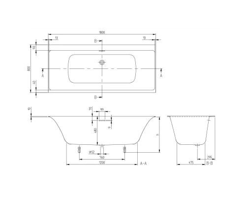 Квариловая ванна 180x80 см альпийский белый Villeroy & Boch Subway 3.0 UBQ180SBW2DV-01
