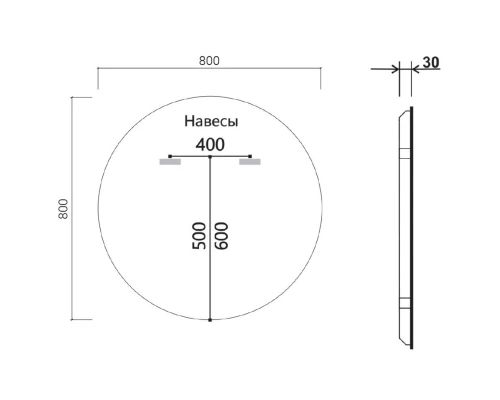 Зеркало 80x80 см Vincea VLM-3DE800-2