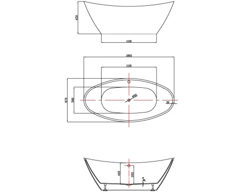 Акриловая ванна 180x87 см Vincea VBT-203