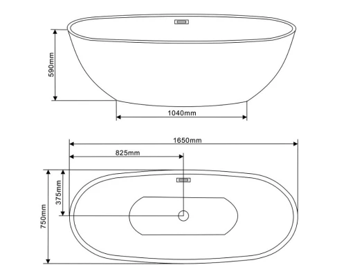 Акриловая ванна 165x75 см Vincea VBT-509
