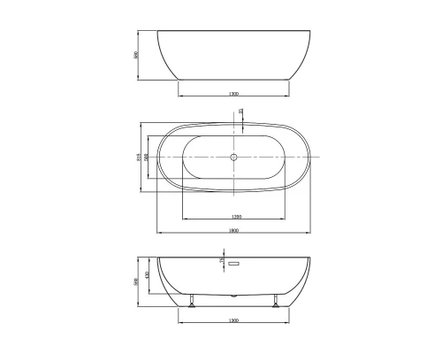 Акриловая ванна 180x81,5 см Vincea VBT-408-1800