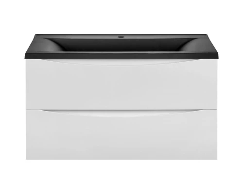 Комплект мебели белый глянец 90 см Vincea Mia VMC-2MA900GW + VCB-3M900B + VLM-3VN900