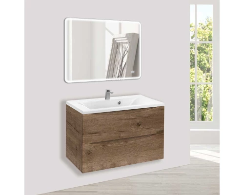 Тумба с раковиной дуб винтаж 80 см Vincea Mia VMC-2MA800VO + VCB-3M800W