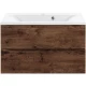 Тумба с раковиной темный дуб 80 см Vincea Mia VMC-2MA800RW + VCB-3M800W