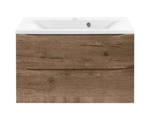 Тумба с раковиной дуб винтаж 75 см Vincea Mia VMC-2MA750VO + VCB-3M750W