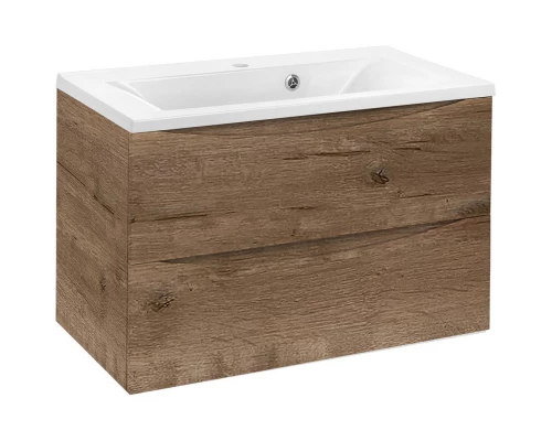 Тумба с раковиной дуб винтаж 75 см Vincea Mia VMC-2MA750VO + VCB-3M750W