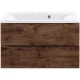 Тумба с раковиной темный дуб 75 см Vincea Mia VMC-2MA750RW + VCB-3M750W