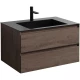 Тумба с раковиной темный дуб 80 см Vincea Luka VMC-2L800RO + VCB-13800B