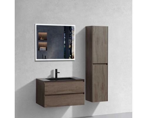 Тумба с раковиной темный дуб 80 см Vincea Luka VMC-2L800RO + VCB-13800B
