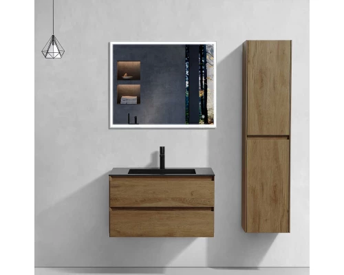 Тумба с раковиной дуб табачный 80 см Vincea Luka VMC-2L800TO + VCB-13800B