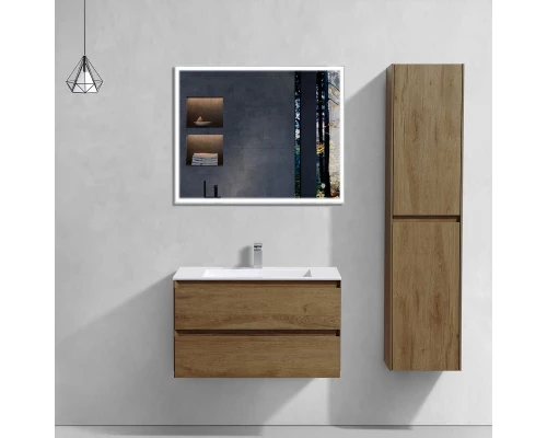 Комплект мебели дуб табачный 80 см Vincea Luka VMC-2L800TO + VCB-13800W + VLM-3VN800