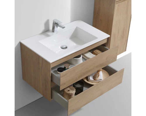 Комплект мебели натуральный дуб 80 см Vincea Luka VMC-2L800NO + VCB-13800W + VLM-3VN800