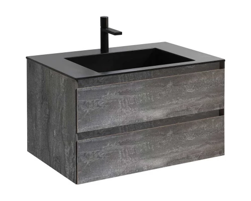 Комплект мебели серый камень 80 см Vincea Luka VMC-2L800GS + VCB-13800B + VLM-3VN800