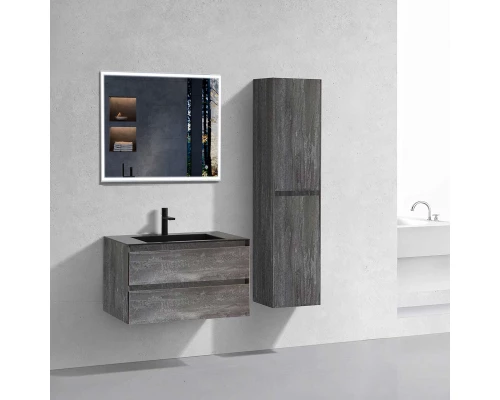 Комплект мебели серый камень 80 см Vincea Luka VMC-2L800GS + VCB-13800B + VLM-3VN800