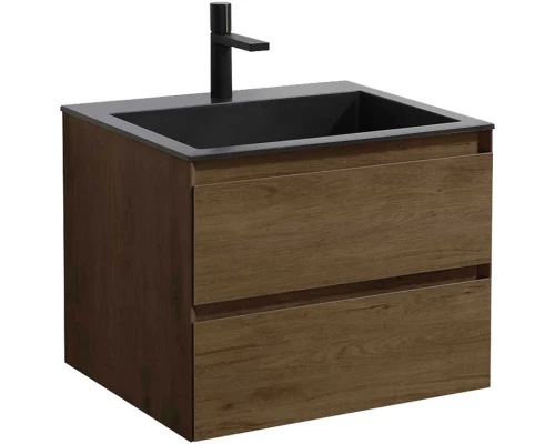Тумба с раковиной дуб табачный 60 см Vincea Luka VMC-2L600TO + VCB-13600B