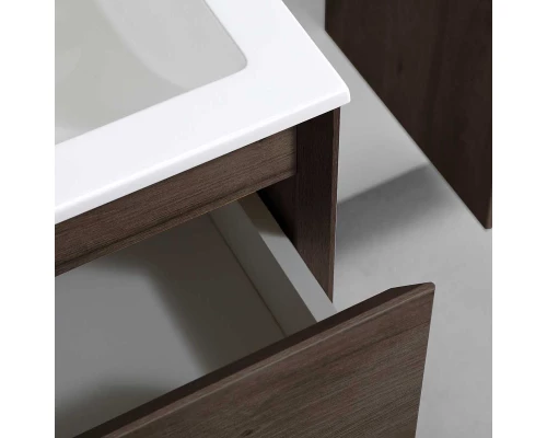 Тумба с раковиной темный дуб 60 см Vincea Luka VMC-2L600RO + VCB-13600W