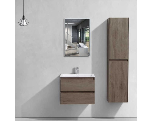 Тумба с раковиной темный дуб 60 см Vincea Luka VMC-2L600RO + VCB-13600W