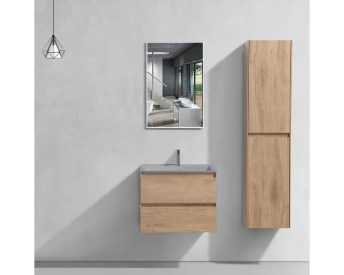 Тумба с раковиной натуральный дуб 60 см Vincea Luka VMC-2L600NO + VCB-13600G