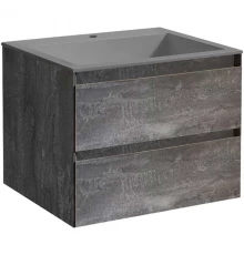 Тумба с раковиной серый камень 60 см Vincea Luka VMC-2L600GS + VCB-13600G