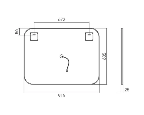 Комплект мебели дуб табачный 81,5 см Vincea Gio VMC-2G800TO + VBS-13980 + VLM-2I800