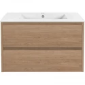 Тумба с раковиной натуральный дуб 81,5 см Vincea Gio VMC-2G800NO + VBS-13980