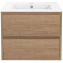 Тумба с раковиной натуральный дуб 61,5 см Vincea Gio VMC-2G600NO + VBS-13960