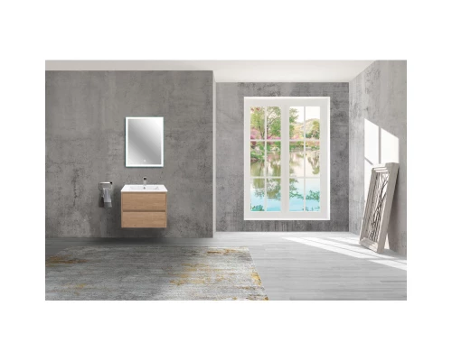 Тумба с раковиной натуральный дуб 61,5 см Vincea Gio VMC-2G600NO + VBS-13960