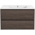 Тумба с раковиной темный дуб 81,5 см Vincea Gio VMC-2G800RO + VBS-13980