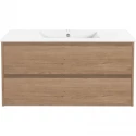 Тумба с раковиной натуральный дуб 101,5 см Vincea Gio VMC-2G100NO + VBS-13100