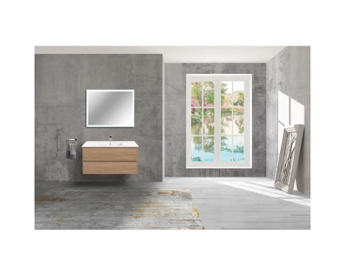 Тумба с раковиной натуральный дуб 101,5 см Vincea Gio VMC-2G100NO + VBS-13100