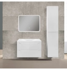 Комплект мебели белый глянец 80,5 см Vincea Fine VMC-2F800GW + VCB-1F800W + VLM-2A800