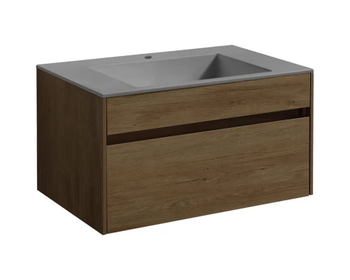 Комплект мебели дуб табачный 80 см Vincea Chiara VMC-2C800TO + VCB-13800G + VLM-3VN800