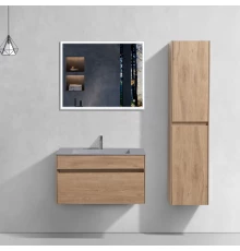 Комплект мебели натуральный дуб 80 см Vincea Chiara VMC-2C800NO + VCB-13800G + VLM-3VN800