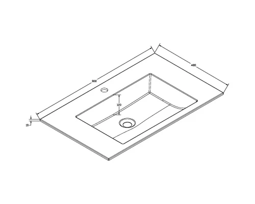 Тумба с раковиной натуральный дуб 80 см Vincea Chiara VMC-2C800NO + VCB-13800W