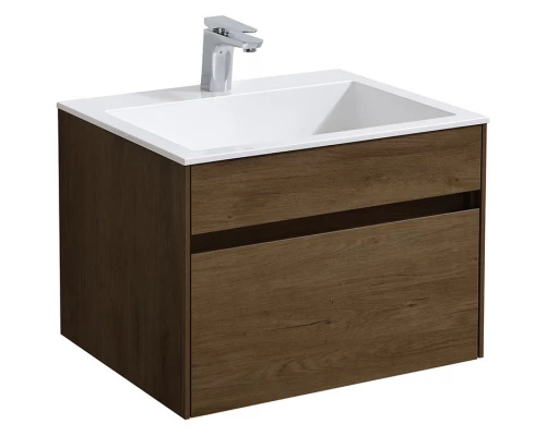 Комплект мебели дуб табачный 60 см Vincea Chiara VMC-2C600TO + VCB-13600W + VLM-3VN600